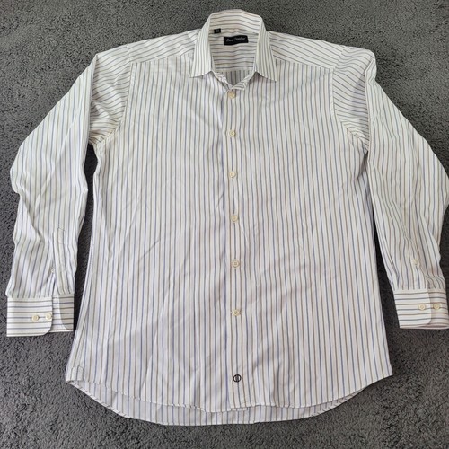 USA David Donahue Mens Shirt 100% Cotton 15.5 34/35 Multicolored Striped Formal  - Picture 2 of 10