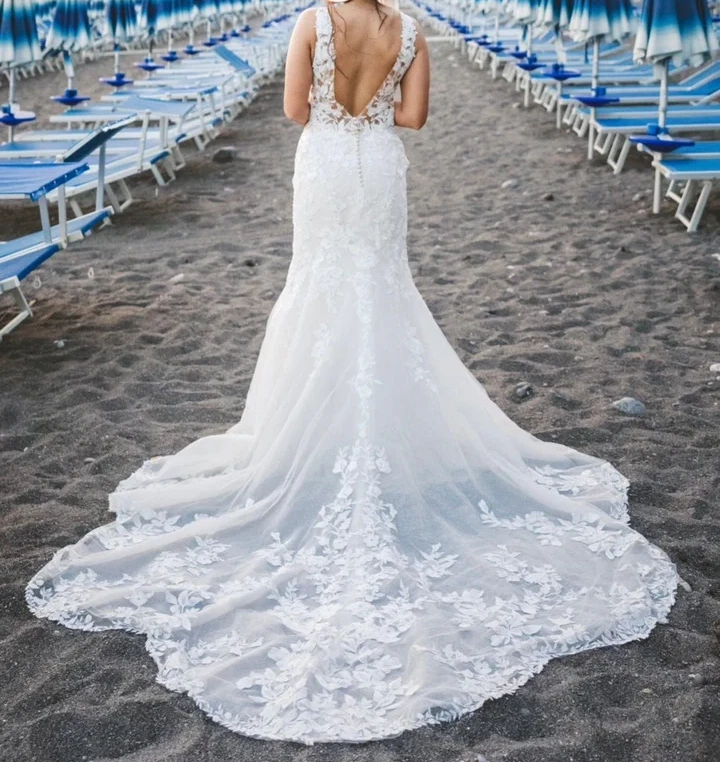 Oxford PA1199 Talla Hermoso festoneado sin mangas 16 marfil ajustado y acampanado (muestra) Foto 2 de 4