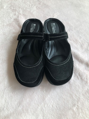 White Mountain Womens Footbeds Slip On Mary Jane Mules Clogs Black Sz 8. - Picture 5 of 9