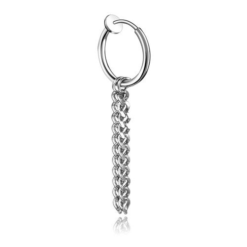 Punk Earring Black Silver Surgical Titanium pendant men women earrings D10mm - Picture 16 of 61