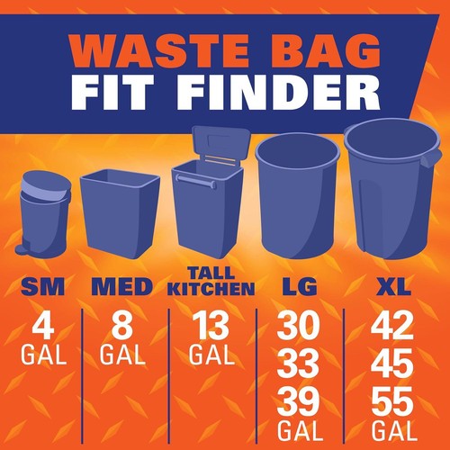 Hefty Ultra Strong 30 Gallon Trash Bags, Large Trash Bags 30 Gallon Size, Break - Picture 9 of 12