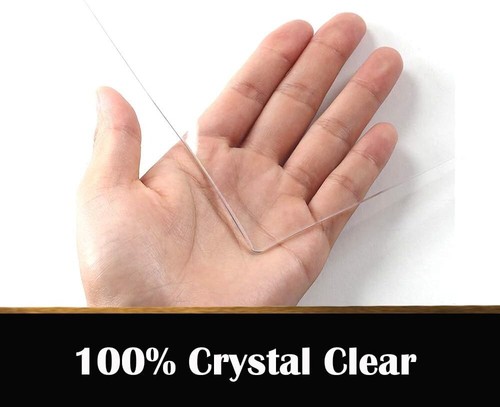 Elegant Transparent Table Protector Mat - Thick PVC for Easy Cleanup 54x72 - Picture 5 of 9