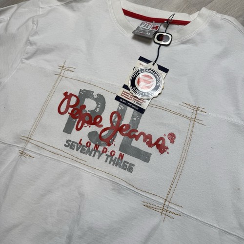 NWT Vintage 90s Pepe Jeans Co. London Size XL Mens Long Sleeve Double Sided Logo - Picture 2 of 5