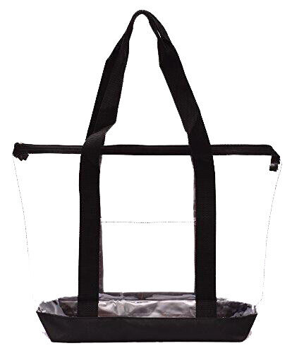2 Bolsos de Mano Transparentes Plástico Cartera Bolso de Mano Cremallera Seguridad Evento Estadio - Imagen 3 de 6