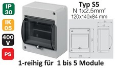 AUFPUTZ SICHERUNGSKASTEN KLEINVERTEILER VERTEILERKASTEN MIT HUTSCHIENE PE/N IP30