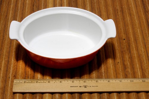 Descoware Auflaufform emailliert Gusseisen mit Deckel FE 18 orange 9" Belgien Vintage - Bild 3 von 6