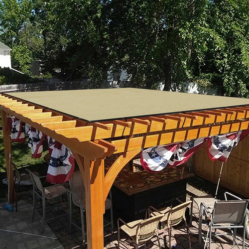 5 Fuß hoher Zaun Sichtschutz Garten Hof Anti-UV Windschutz Netz Abdeckung Beige - Bild 7 von 8