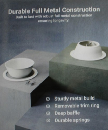 New Sunco 12 Pack 6 Inch Ceiling Can Light Trim, Step Baffle w/ Detachable Ring, - Picture 4 of 8