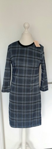 Kleid Stoffkleid Blue Motion blau weiß schwarz kariert Größe S 36 38 neu Etikett - Bild 2 von 12