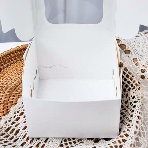 100x 4” Cheese Mousse Cake Donut Clear Window White Packing Packaging Favor Box - Picture 10 of 10