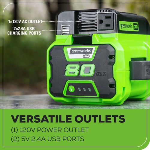 Greenworks 80V Battery Powered 300 Watt Power Inverter (Output: 120V AC, USB DC) - Picture 6 of 11
