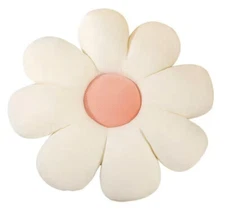 Plush Flower Throw Pillow Seating Pad Chair Cushion Home Sofa Bed Decor White