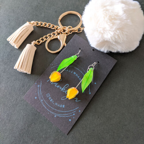 Australian Handmade π¦πΊ Cute Tulip Flower Dangle Earrings - Picture 8 of 8