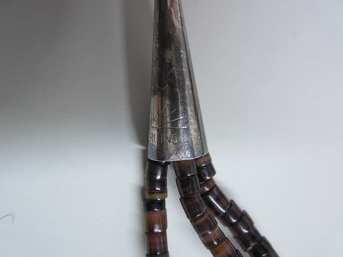 VTG NAVAJO STERLING CARVED MULTI GEMSTONE 3 STRAND HEISHI LINK FETISH NECKLACE - Picture 21 of 21