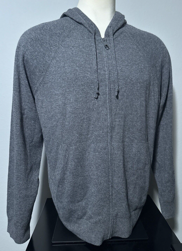 NEU Theory Herren Größe XL durchgehender Reißverschluss grau Wolle Kaschmir Kapuzenpullover $ 425 - Bild 4 von 11