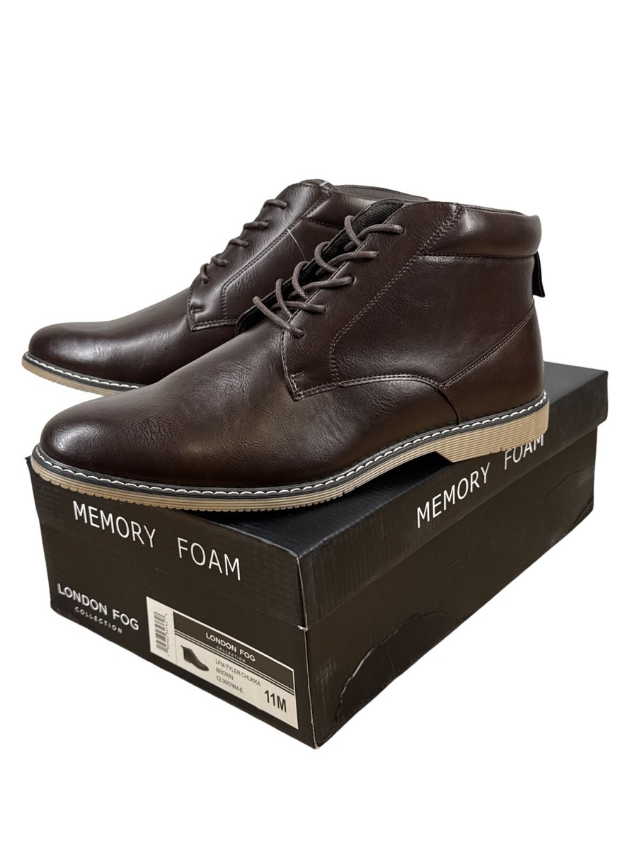 LONDON FOG Brown Tyler Chukka Boots Men's Memory Foam - NIB NEW