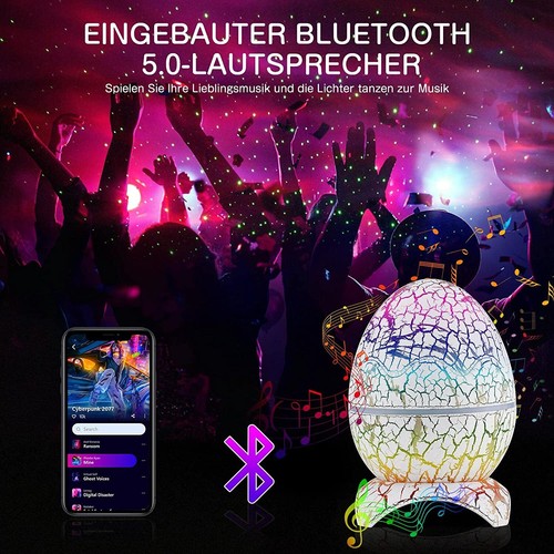 LED Bluetooth Galaxy Star Projector Night Light Starry Ocean Wave Lamp Remote - Picture 9 of 12