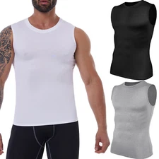 Men Slimming Vest Shirt Belly Control Body Shaper Shapewear Workout Tank Top OBS