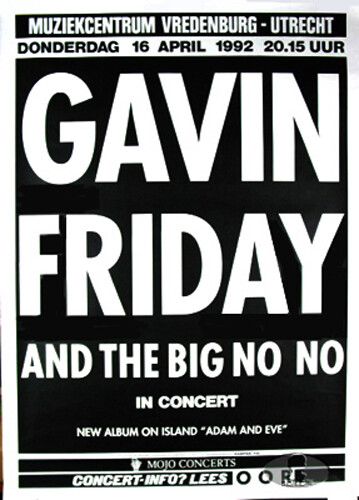 GAVIN FRIDAY & THE BIG NO NO 1992 POSTER CONCERTO TOUR - Foto 1 di 1