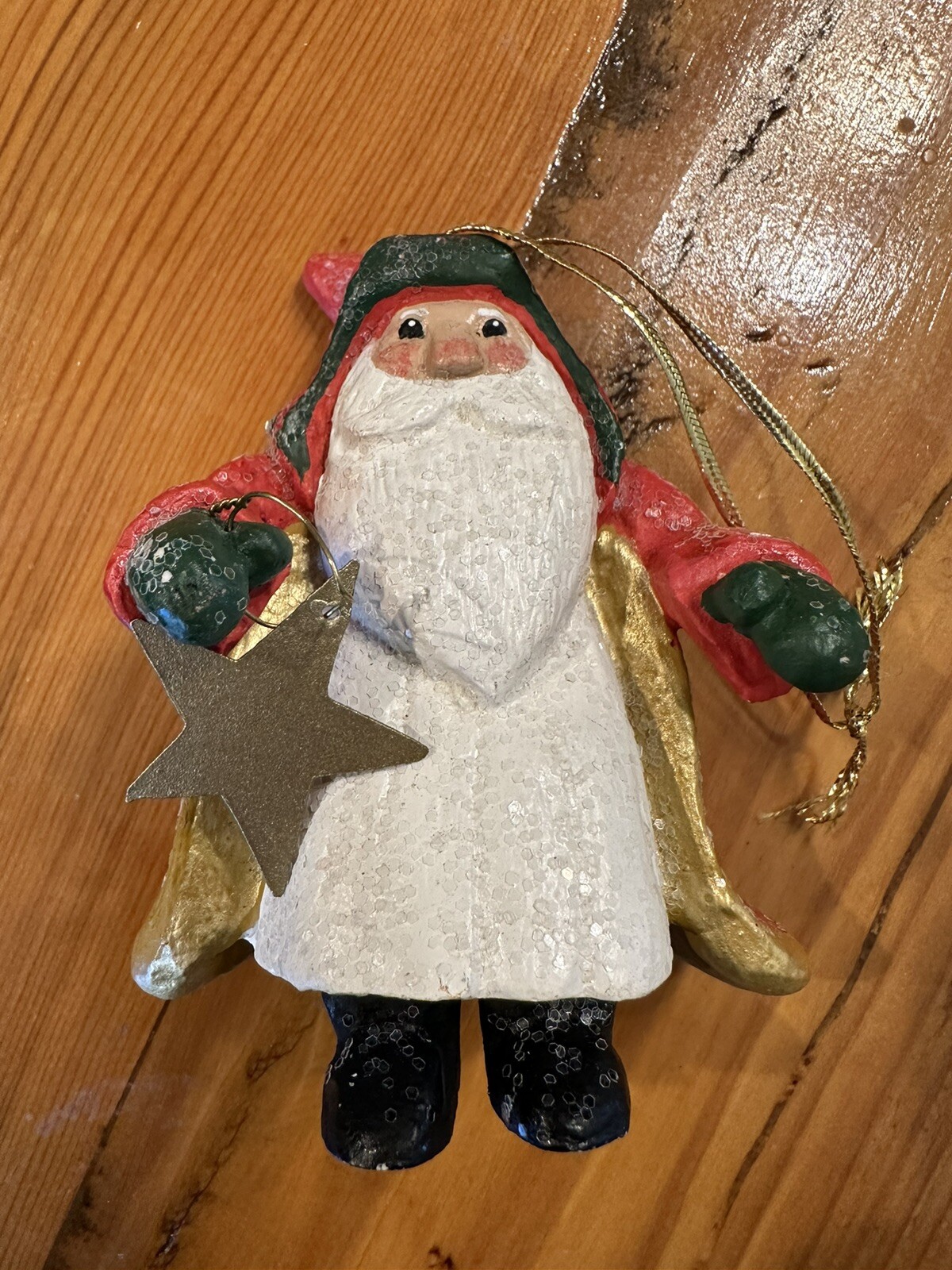 House of Hatten Santa Claus Christmas Ornament With Metal Star 1995-image