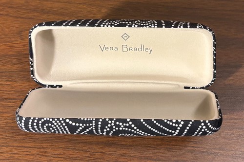 Vera Bradley Black/White spotted Hard Clam Shell Eyeglass/Sunglasses Case - GUC - Picture 2 of 3