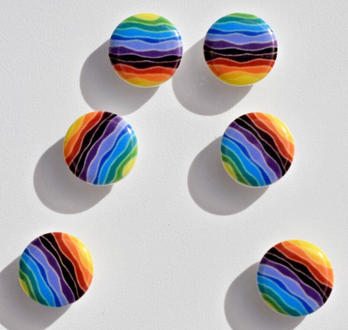 Marble button style - mulitcolured swirl / stripe 14mm shank - novelty buttons - Picture 13 of 22