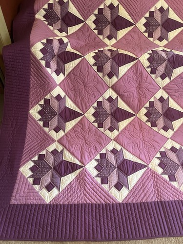 Schöne handgefertigte Steppdecke handgesteppt 98”x100” Neu - Bild 5 von 8