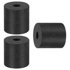 1 9/16" OD x 3/8" ID x 1 9/16" Thickness Round Rubber Spacers, Black