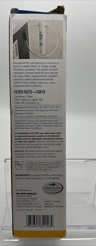 ¡¡SELLADO!! Cartucho de filtro de agua de repuesto para refrigerador debajo del fregadero GE 1 paquete FQK1K - Imagen 2 de 2
