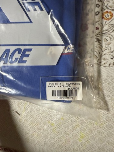 Palace Basically A Cremallera Capucha SS24 Talla XXL Azul Palacio Sudadera con Capucha - Imagen 4 de 5