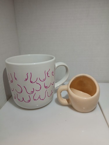 “Boobs of All Shapes” Coffee Mug w/ Las Vegas Breast Creamer Dispenser, Used - Picture 3 of 5