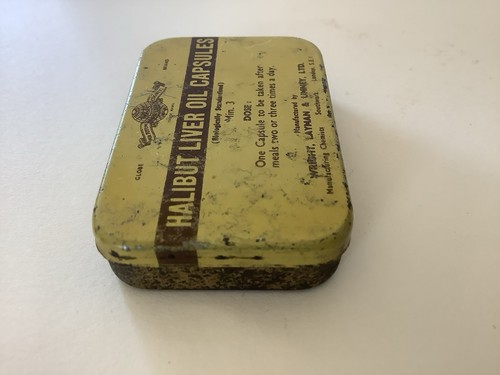 Vintage Heilbutt Leberöl Dose Wright Layman & Lymney London - Bild 5 von 7