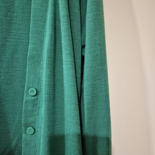 Country Road Cardigan 100% Woolmark Wool Fine Knit Emerald Green Size Small - Picture 3 of 16