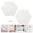 2pcs Hexagon Felt Board Stickers Delicate Background Wall Decals DIY Message