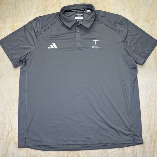 GEBRAUCHT XXL Adidas UTEP Miners Fußball Team Issue Kurzarm Poloshirt grau