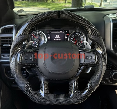 Real Carbon Fiber Steering Wheel Fits For ram 2500 2019 2020 2021 2022 2023 2024 - Bild 1 von 4