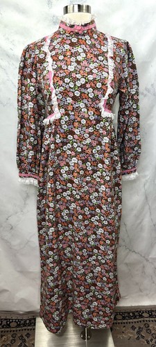 Vestido Maxi Floral Pradera CottageCore Flower Power Camisón Vintage Años 60 70 M - Imagen 23 de 24
