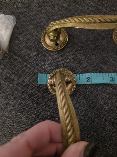 Zwei Paar (4) Messing Georgian Bow Seil Detail Türgriffe (Antik) 18,5 cm - Bild 11 von 12