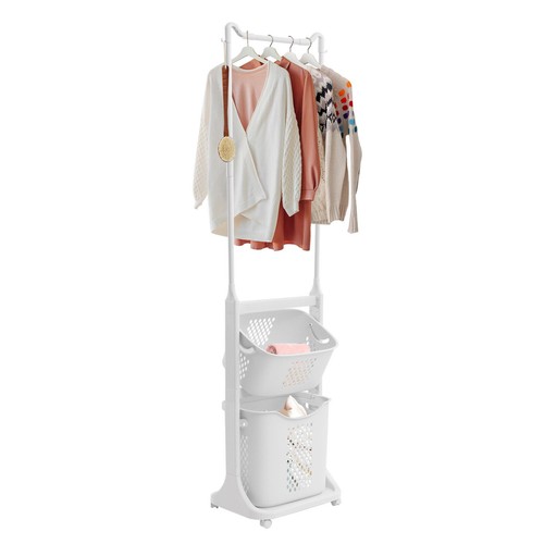 Laundry Basket Bathroom Multi-layer Clothes Storage Household Storage Shelf - Picture 8 of 13