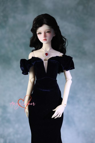 1/4 1/3 SD16 SID EID BJD Clothes Velvet Mermaid Long Dress Dinner Dress 3 Colors - Picture 4 of 12
