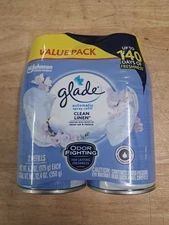 Glade Automatic Spray Refill – Clean Linen, 6.2oz, 2-Pack for Home & Bathroom