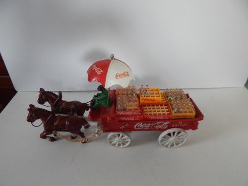 Vintage Coca Cola Wagen Gusseisen komplett mit Fahrer, Flaschen sehr guter Zustand - Bild 10 von 10