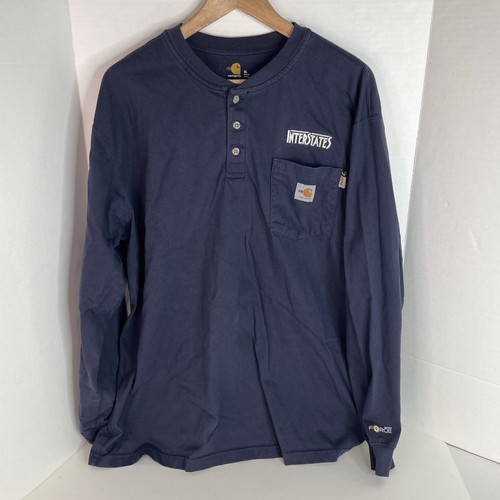 Carhartt Longer Sleeve Shirt, XL, Dark Blue, Fire Resistant, 100237-100, Cat 2