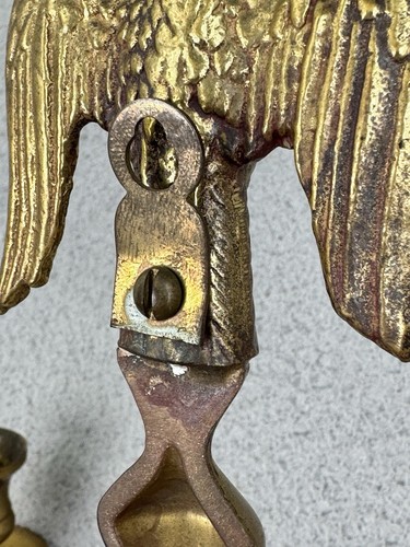 Vintage Brass American Eagle Wall Sconce Double Candle Holder Pair - Picture 10 of 21