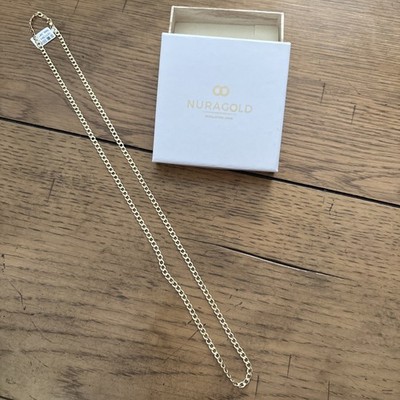 Nuragold 10k Echt Gelbgold Kubanische Panzerkette 24'' Halskette Neu mit Etikett