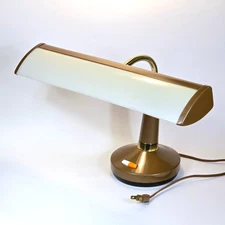 VTG 1960's Era Imar Industrial Gooseneck Flourescent Desk Lamp Brown MCM Tested