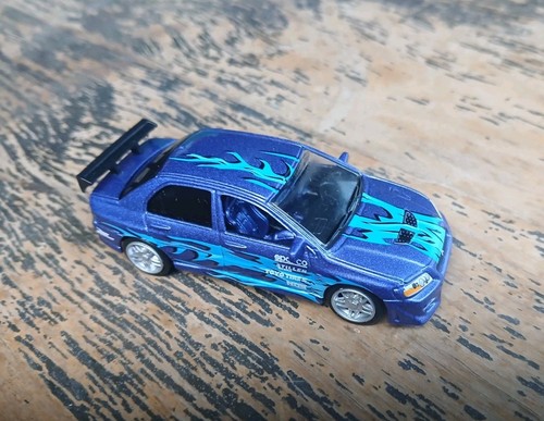 HTF Racing Champions Fast and Furious 2001 Mitsubishi Evolution VII Blue FLAMED - Picture 11 of 24