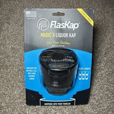 Flaskap Madic 6 Tumbler Lid Replacement Shot 6oz Black Factory Sealed Liquor NWT