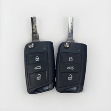 GENUINE VW 3 BUTTON REMOTE FLIP KEY FOB IN VERY GOOD CONDITION POLO GOLF TESTED