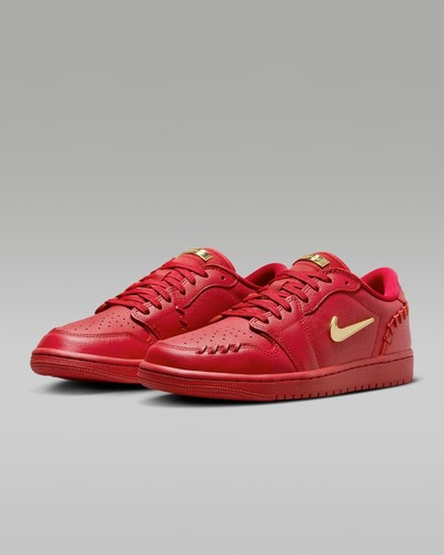 Nike Air Jordan 1 Low Gym Red Metallic Gold FN5032-607 Women’s 8.5 UK 6 NEW - Picture 1 of 6